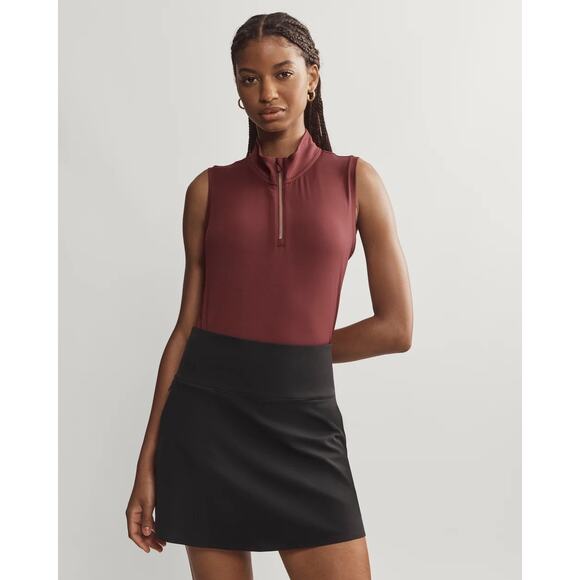 Rhone Burgundy Course to Court Sleeveless Zip Mock - Picture 1 of 7